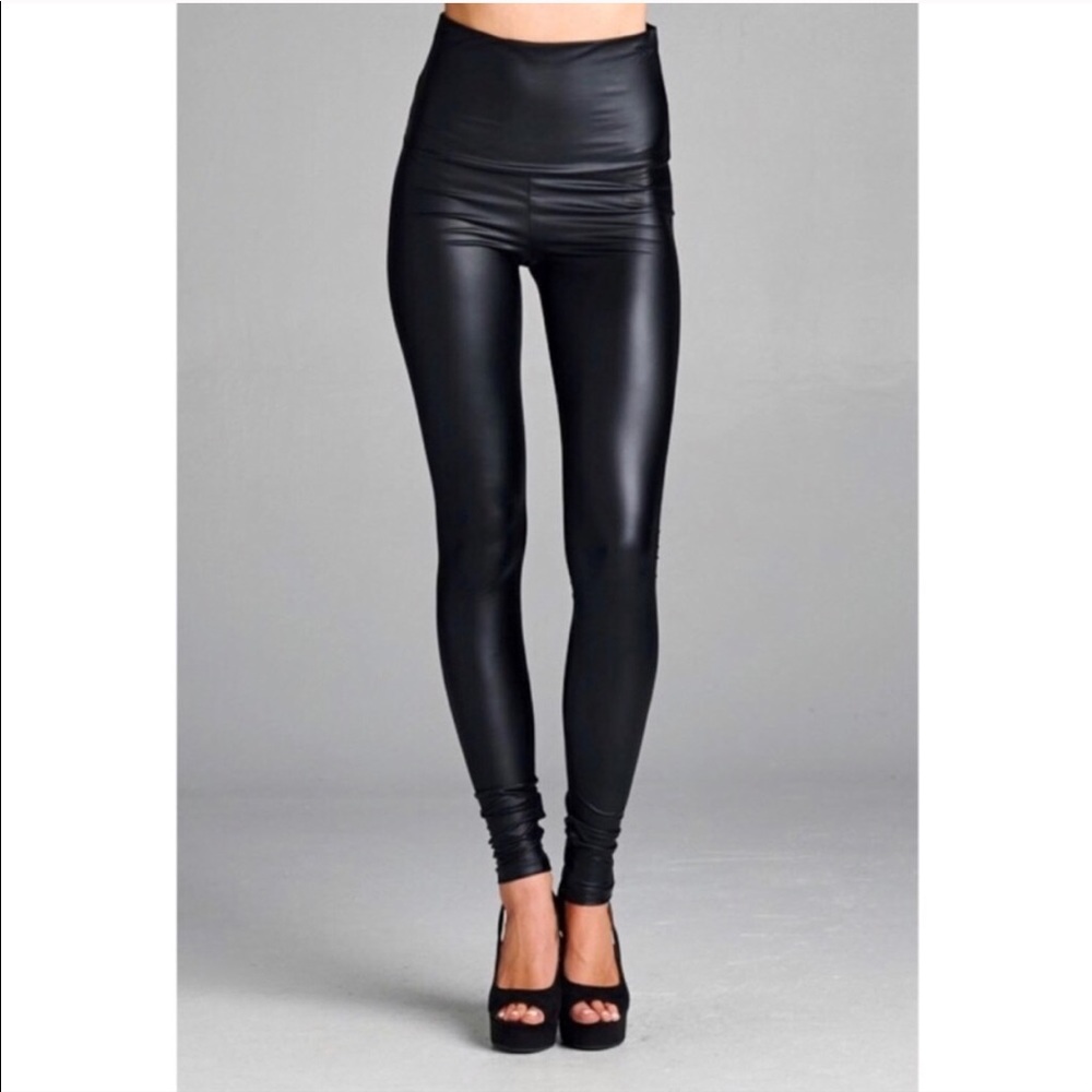 S-XL Avail! High Waisted Vegan Leather Leggings